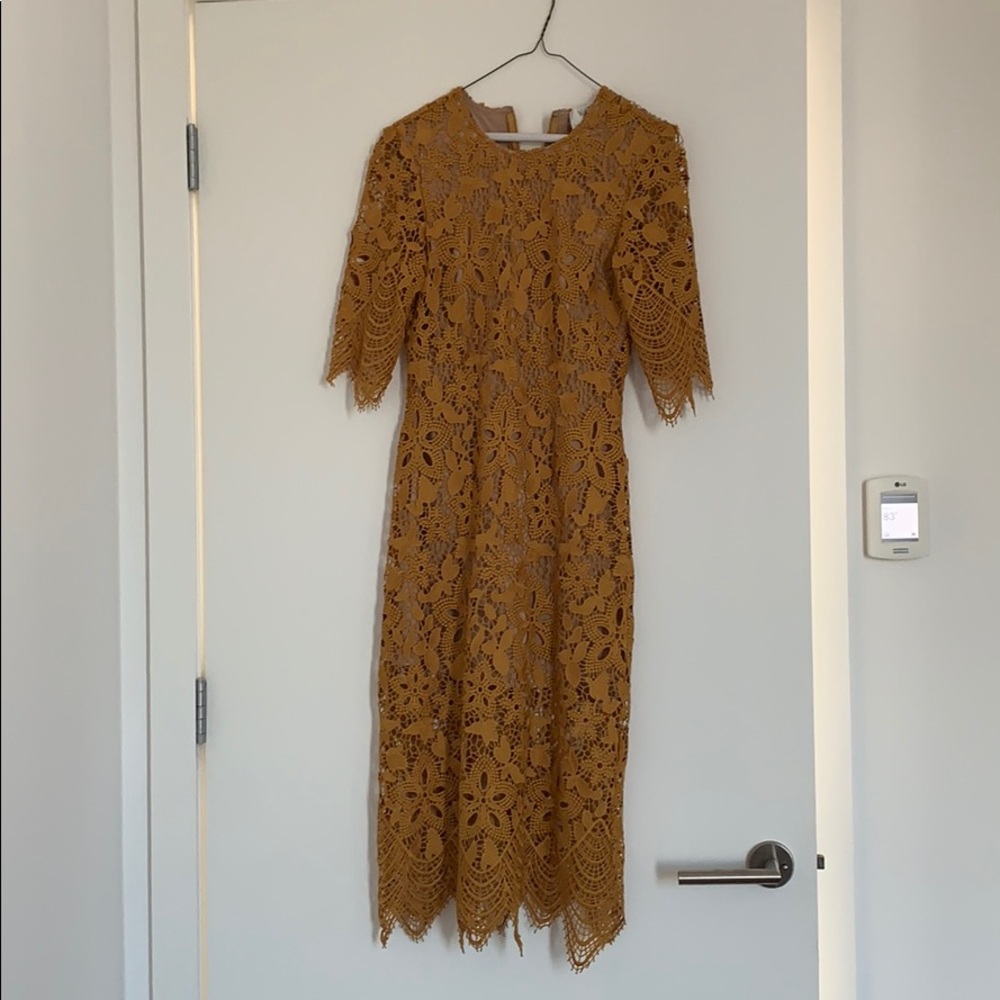 Lace Dress Deep Yellow